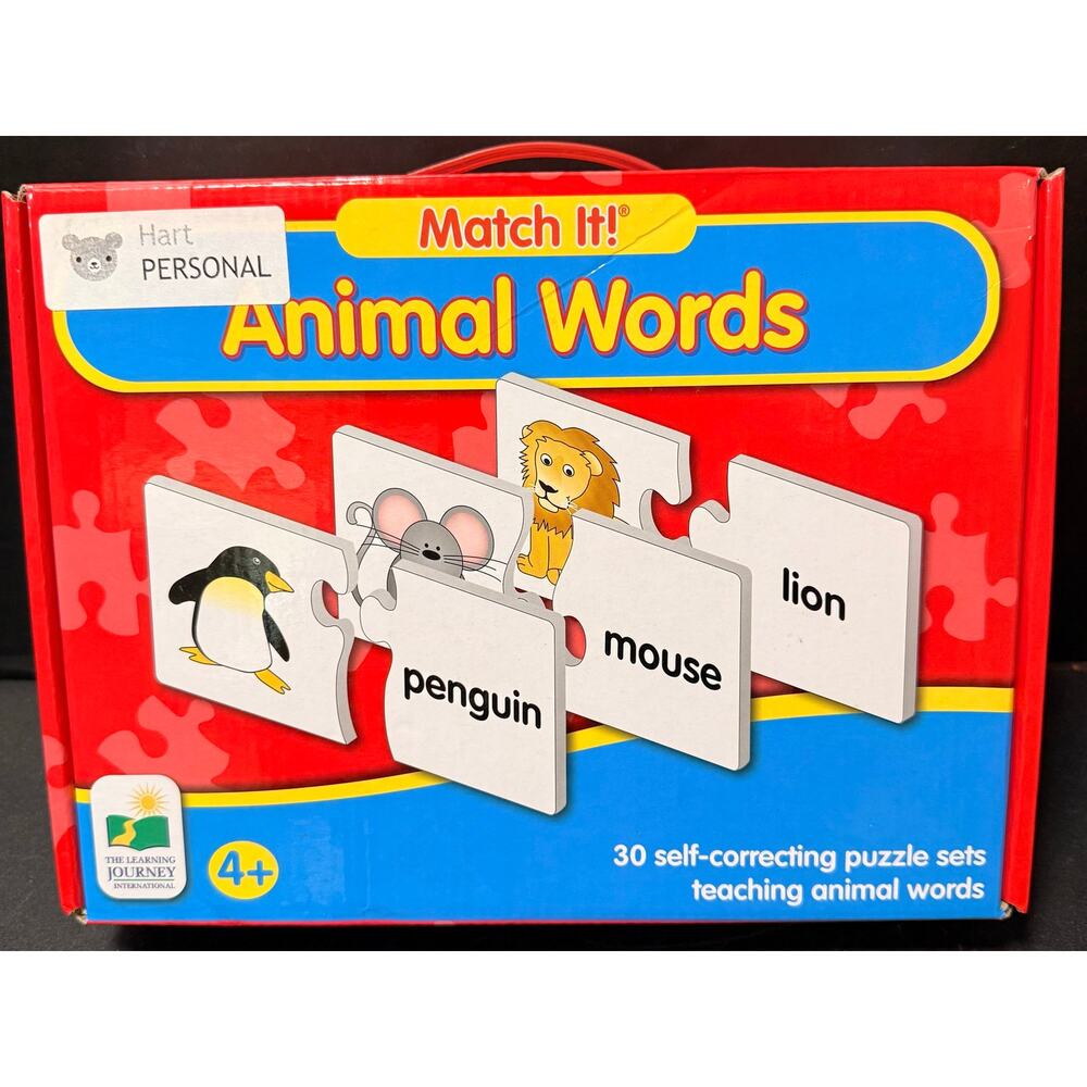 Match It! Animal Words puzzle The Learning Journey 30 self correcting puzzles